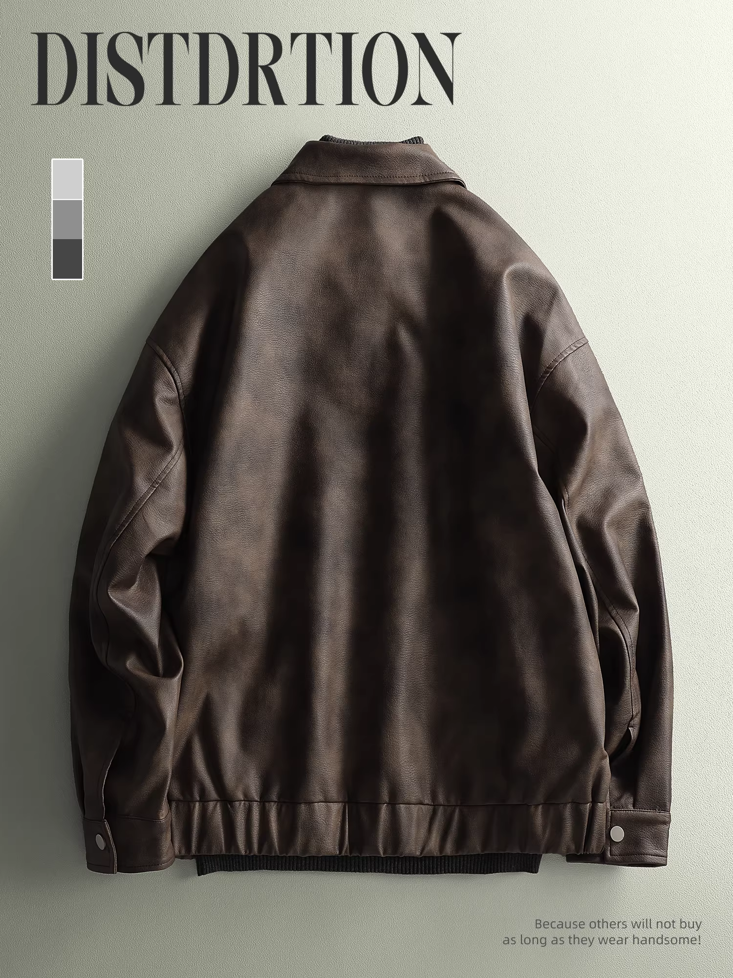 Áo khoác da PU thiết kế gradient cao cấp thương hiệu LUUD áo khoác dáng rộng áo khoác ngắn dành cho nam giới phong cách đường phố