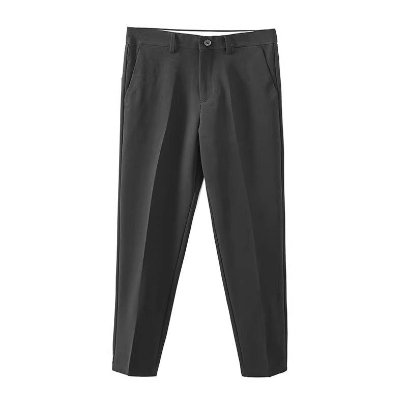 LUUD mùa hè phong cách mới không cần là ủi quần âu nam dáng ôm vừa vặn phong cách retro quần dài 9 điểm kiểu dáng Hàn Quốc quần dài ôm dáng hợp thời trang