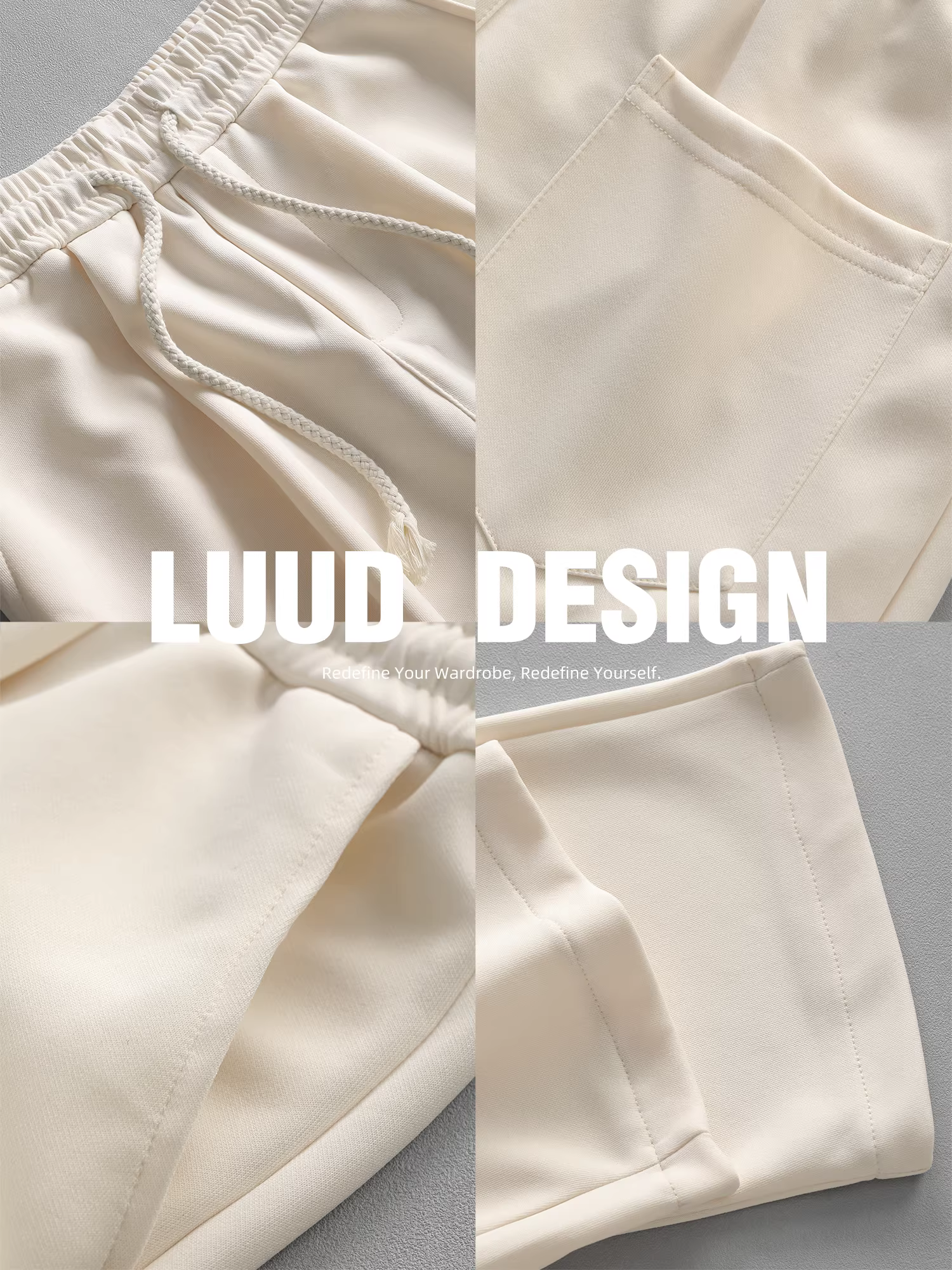 Khuyến mãi đặc biệt: Quần thể thao nam thiết kế xếp ly thời trang đường phố, cạp chun, quần dài thể thao, quần ống rộng có dây rút.