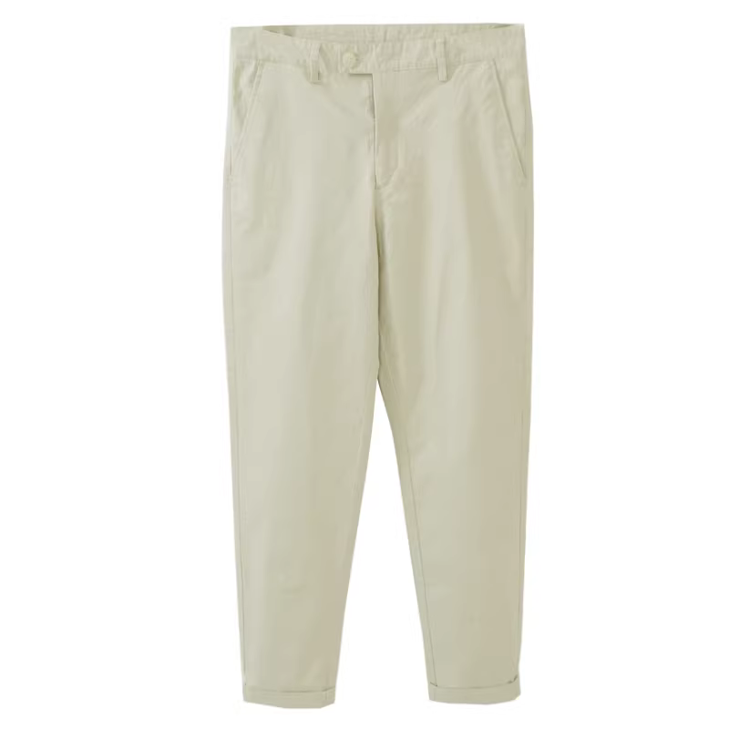 LUUD Quần crop cotton đơn giản phong cách quý ông Hàn Quốc quần crop cotton đơn giản đa năng dành cho nam giới quần ôm dáng thon gọn trẻ trung sành điệu