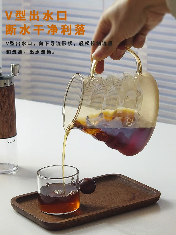 Bộ ấm pha cà phê Dheer, ấm thủy tinh, ấm chia sẻ, bộ lọc v60, dụng cụ pha cà phê dùng tại nhà