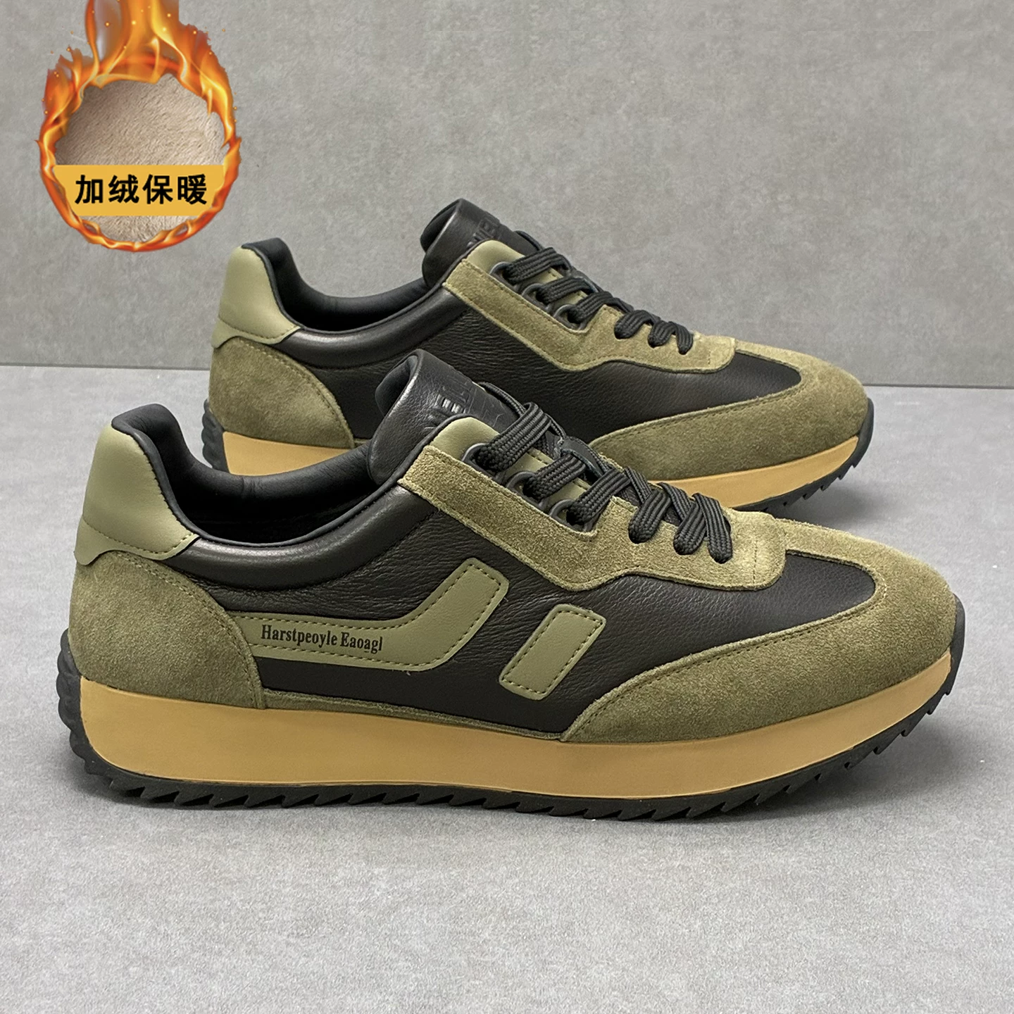 Giày nam mùa thu 2025 da thật đế mềm kiểu Forrest Gump, giày nam đế dày, giày thể thao thường ngày thoáng khí nhẹ, giày chạy bộ