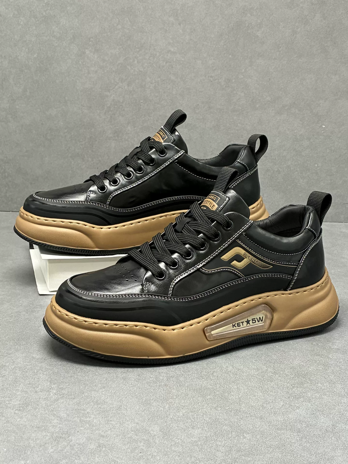 Giày thể thao nam mùa thu 2025 kiểu dáng mới thời trang, giày sneaker nhẹ, đế mềm, chống trơn trượt, bền mài mòn, chất liệu da thật, thoáng khí, giày hợp xu hướng