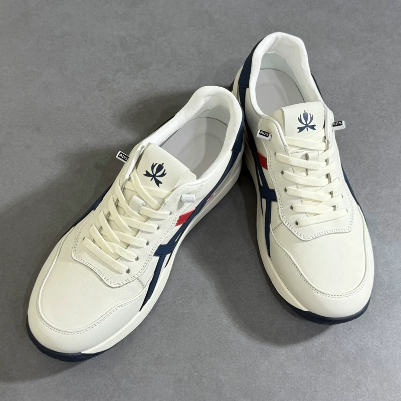 Giày Nam DeXun 2025 Mẫu Mới Da Thật Thời Trang Giày Thể Thao Sneaker Nam Màu Khối Cổ Điển Giày Forrest Gump