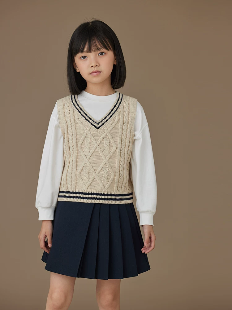 Quần áo trẻ em mùa xuân thu áo vest dệt kim đơn giản giản dị áo dệt kim bé trai và bé gái áo vest cổ chữ V áo khoác ngoài