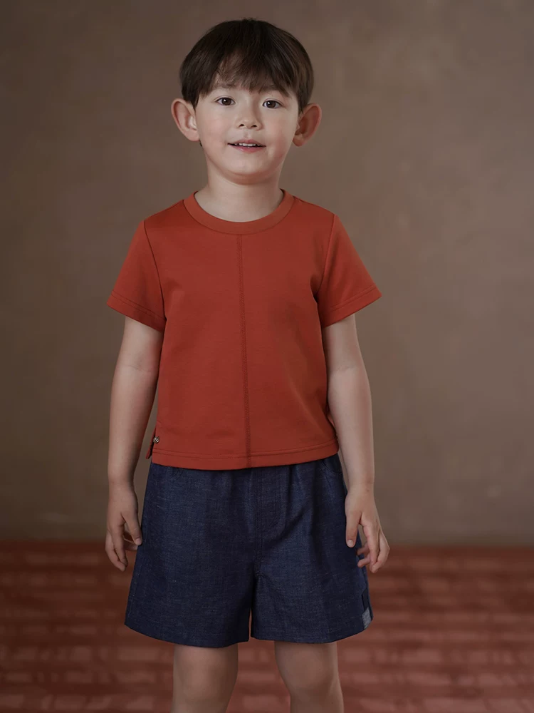 Quần áo trẻ em quần short năm điểm thân thiện với làn da quần short denim cổ điển hoàn toàn bằng cotton cho bé trai và bé gái quần short thường ngày kiểu dáng mỏng mùa hè