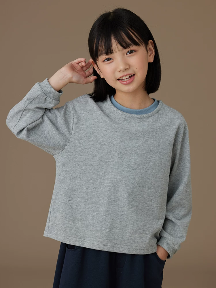 Quần áo trẻ em mùa xuân thu áo thường ngày cotton thân thiện với da áo giả hai mảnh áo thun bé trai và bé gái áo sơ mi màu xám