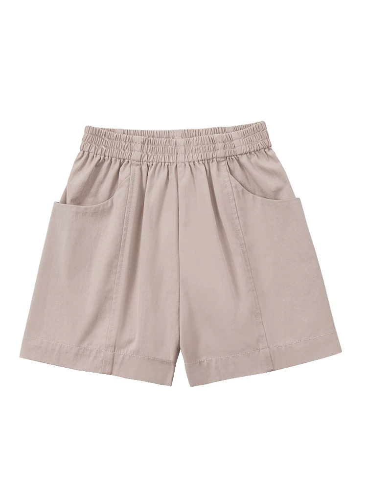 Quần áo trẻ em Ha Chi Mùa hè mới Quần short cotton cạp cao màu tím hồng kiểu chữ A Quần short ống rộng dành cho cha mẹ và con cái Quần short năm điểm thông thường dành cho bé gái