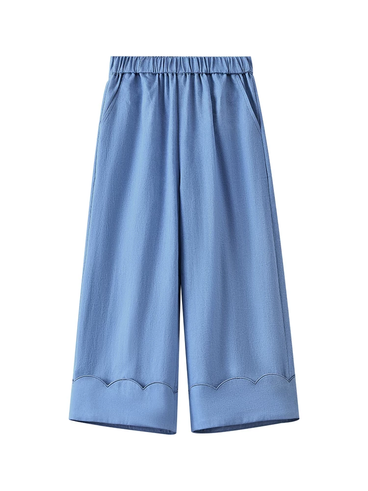 Quần dài trẻ em phong cách Hàn Quốc mùa xuân thu, quần cotton rộng rãi đa năng, quần ống rộng cho bé gái