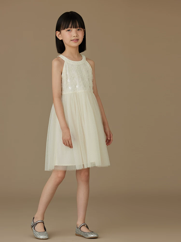 Quần áo trẻ em váy vest mùa hè mới màu mơ váy voan như cổ tích váy bé gái váy công chúa mỏng