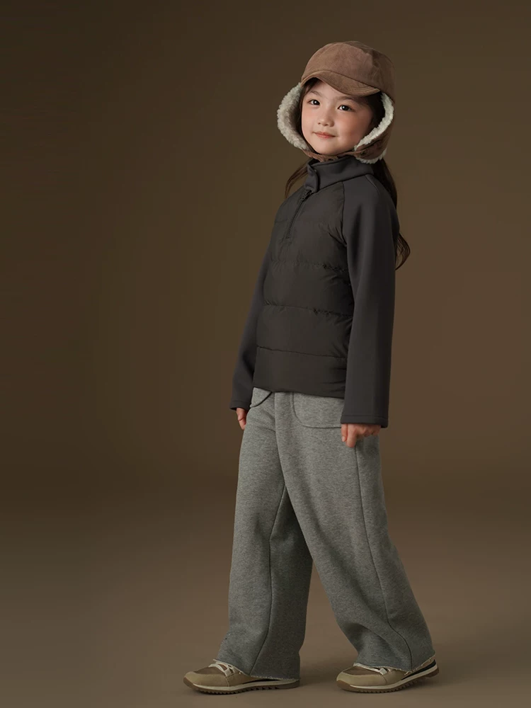 Quần dài trẻ em lót lông cừu dày dặn ấm áp, kiểu dáng suông rộng, chất liệu cotton 100%, dành cho bé trai và bé gái.