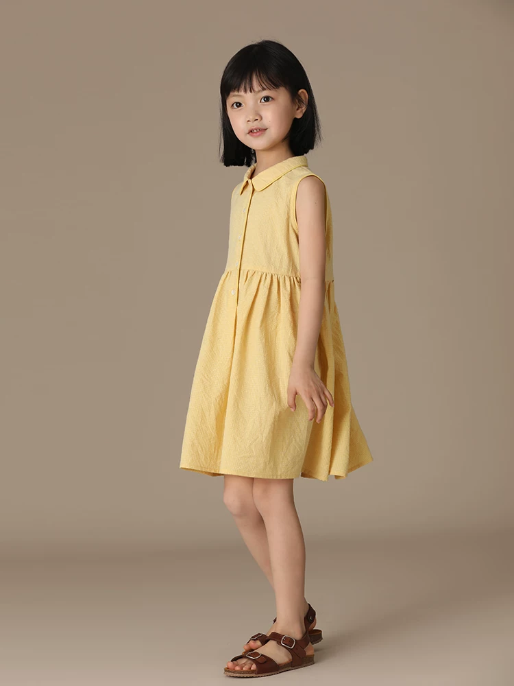 Ha Chi Quần Áo Trẻ Em Mùa Hè Mới Xuất Hiện Trẻ Em Và Cha Mẹ-Con Phù Hợp Với Chất Lượng Cao Cổ Áo Sơ Mi Không Tay Áo Vest Đầm