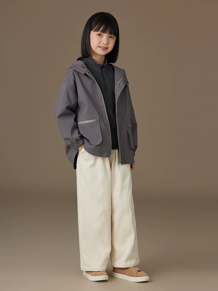 Quần thường ngày cho trẻ em mùa thu đông, quần ống đứng màu trắng cho bé trai và bé gái, quần dài rộng rãi mang lại cảm giác đơn giản và cao cấp.