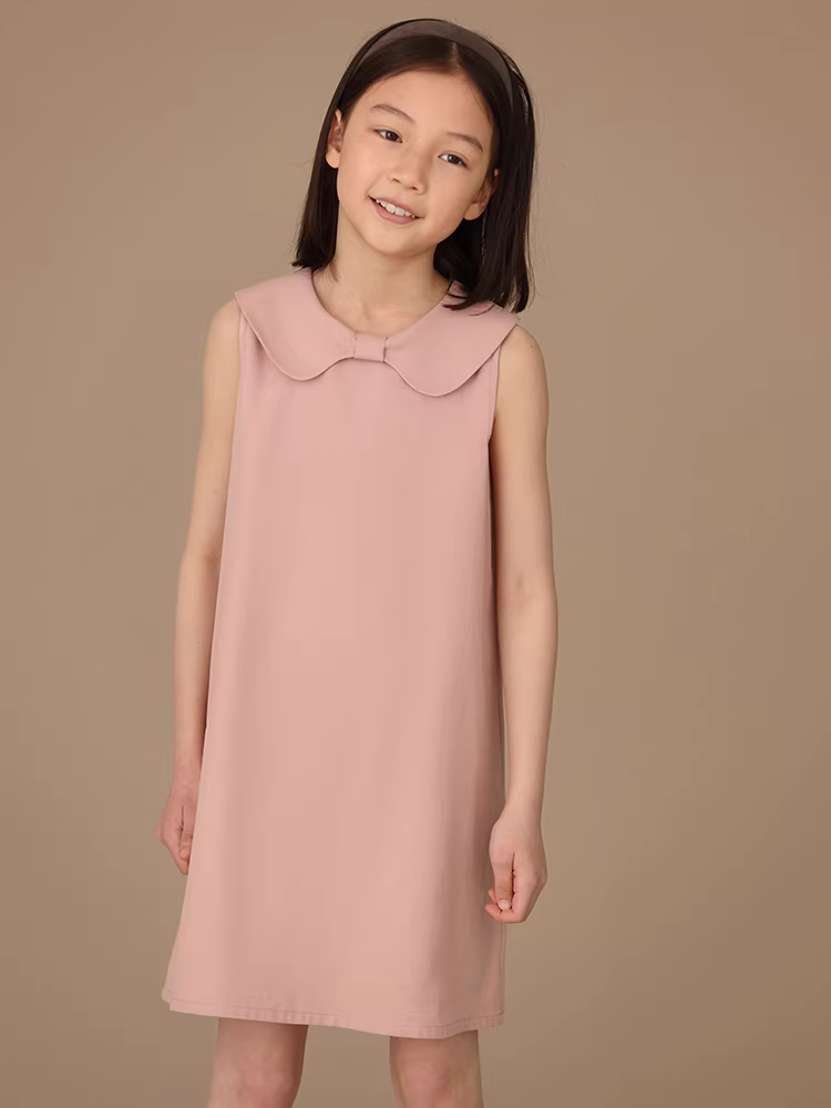 Quần áo trẻ em Hazi Mùa hè mới xuất hiện Cotton thân thiện với da Cổ áo nơ ngọt ngào Phong cách cha mẹ và con cái Váy vest không tay cho bé gái