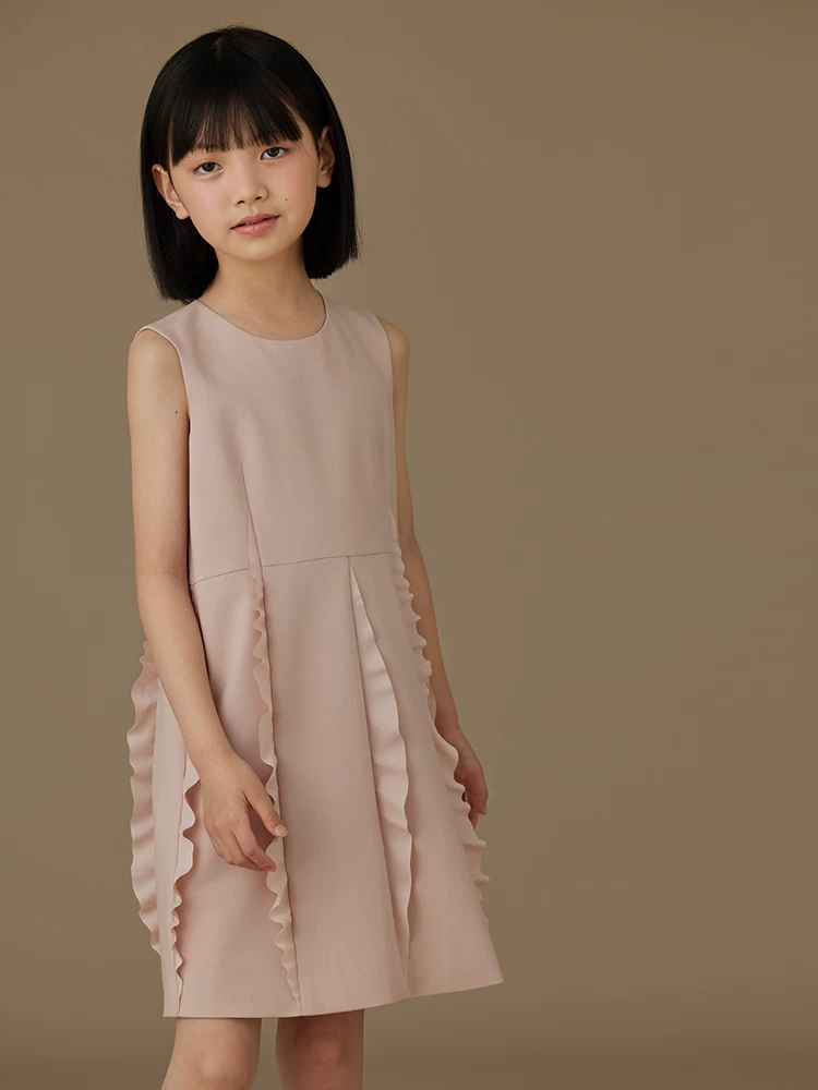 Quần áo trẻ em váy vest mùa hè váy mỏng không tay giản dị váy màu hồng ngọt ngào cho bé gái có thiết kế ý nghĩa