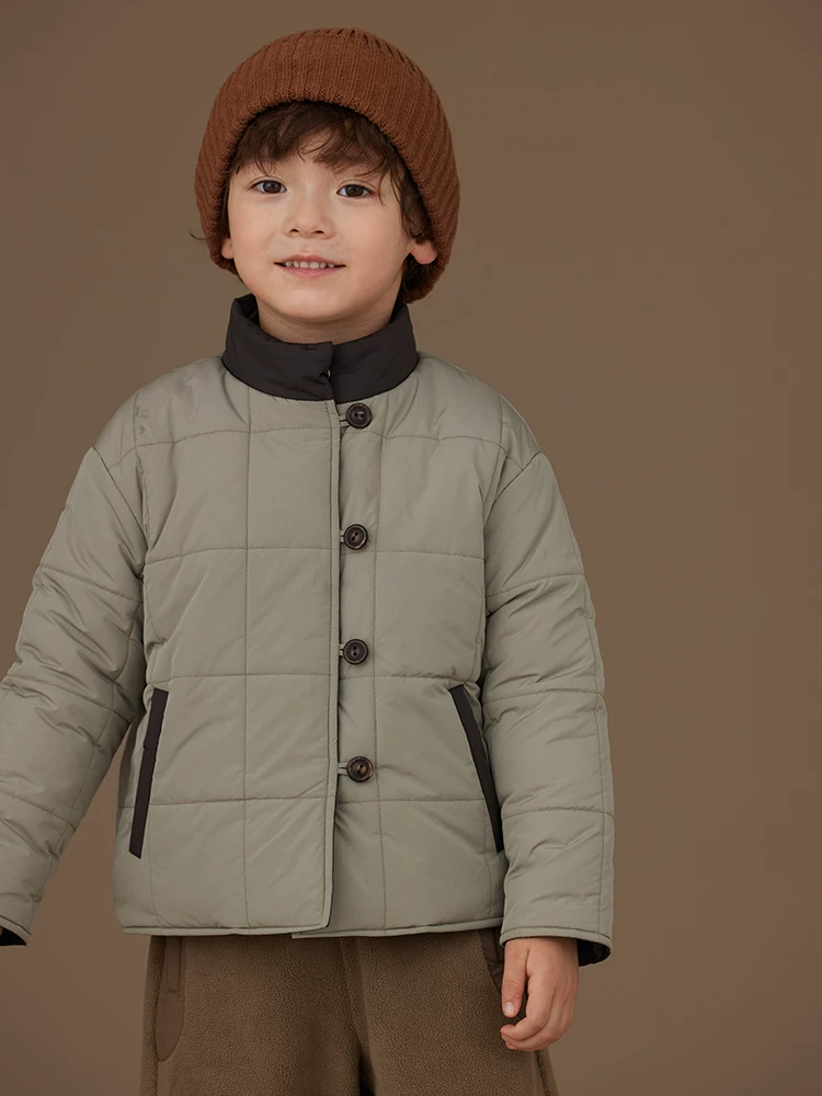Quần áo mùa đông trẻ em áo khoác phong cách Hàn Quốc mới đơn giản cao cấp áo khoác dày cotton cho bé trai và bé gái