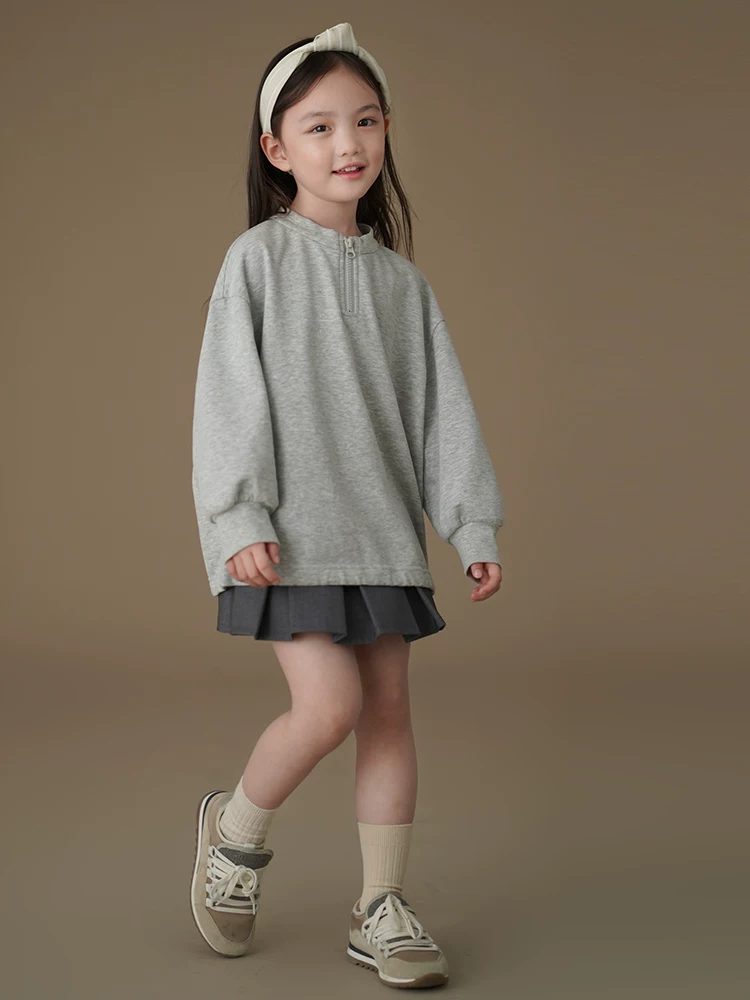 Quần áo trẻ em xuân thu phong cách Hàn Quốc áo nỉ rộng rãi bé trai và bé gái chất liệu cotton thân thiện với da áo khoác mỏng hợp thời trang