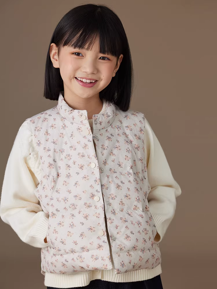 Áo khoác trẻ em mùa thu đông áo khoác hoa có họa tiết hoa áo khoác ngoài trời ba lớp chống thấm cho bé gái