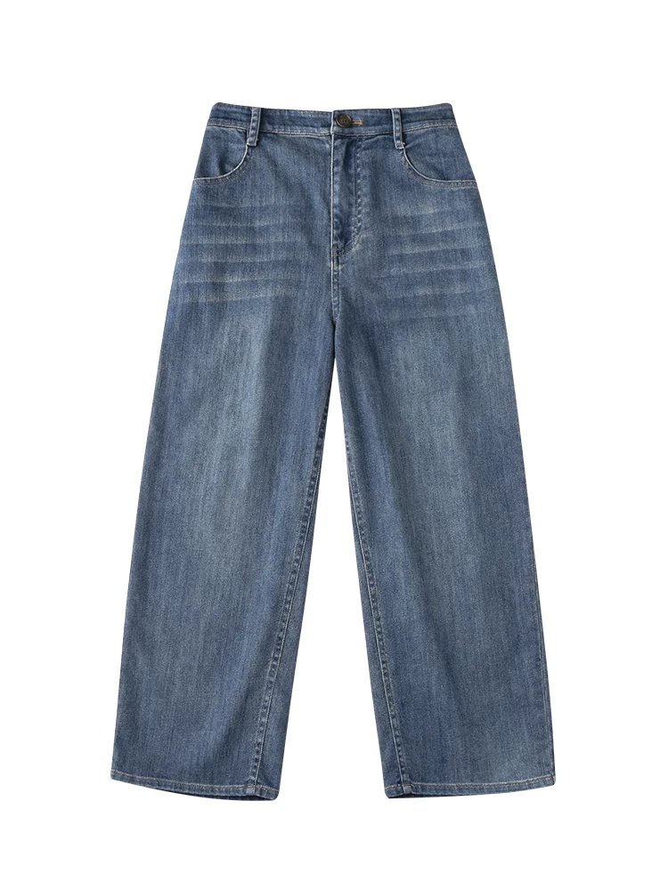Quần áo trẻ em mùa xuân thu quần ống rộng cotton cổ điển kiểu dáng retro dài chấm đất quần jean thường ngày cho bé trai và bé gái