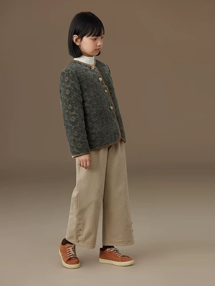 Quần áo trẻ em mùa thu đông cotton dáng rộng áo kiểu cha mẹ và con gái áo khoác có đệm cho trẻ lớn hơn