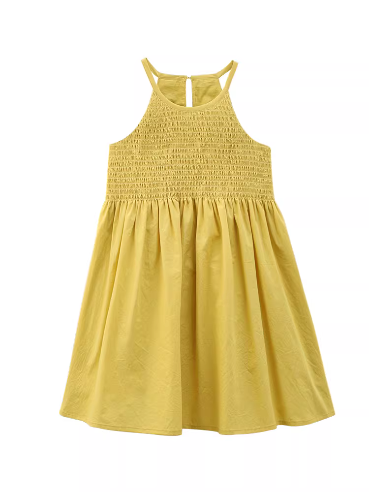 Quần áo trẻ em Hazi Váy mùa hè Lyocell Tank Dress Váy không tay thoải mái và thoáng khí cho bé gái Trẻ lớn mặc mùa hè