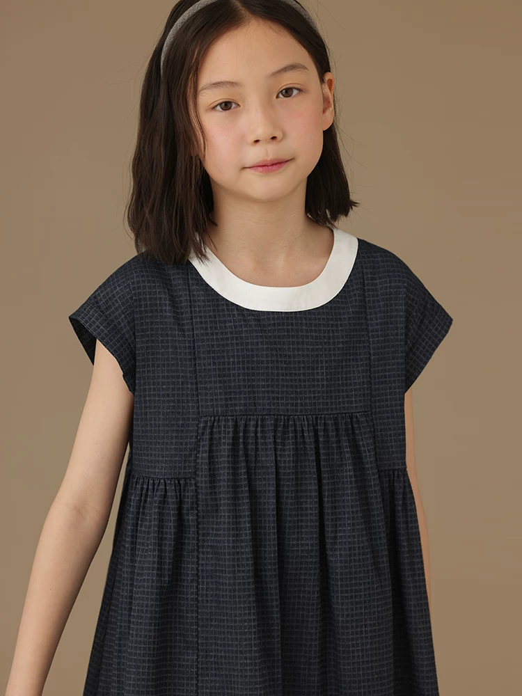Váy vest mùa hè cho trẻ em mang lại cảm giác cao cấp, váy màu xanh hải quân cho các cô gái lớn tuổi, váy mỏng mùa hè cho bé gái.