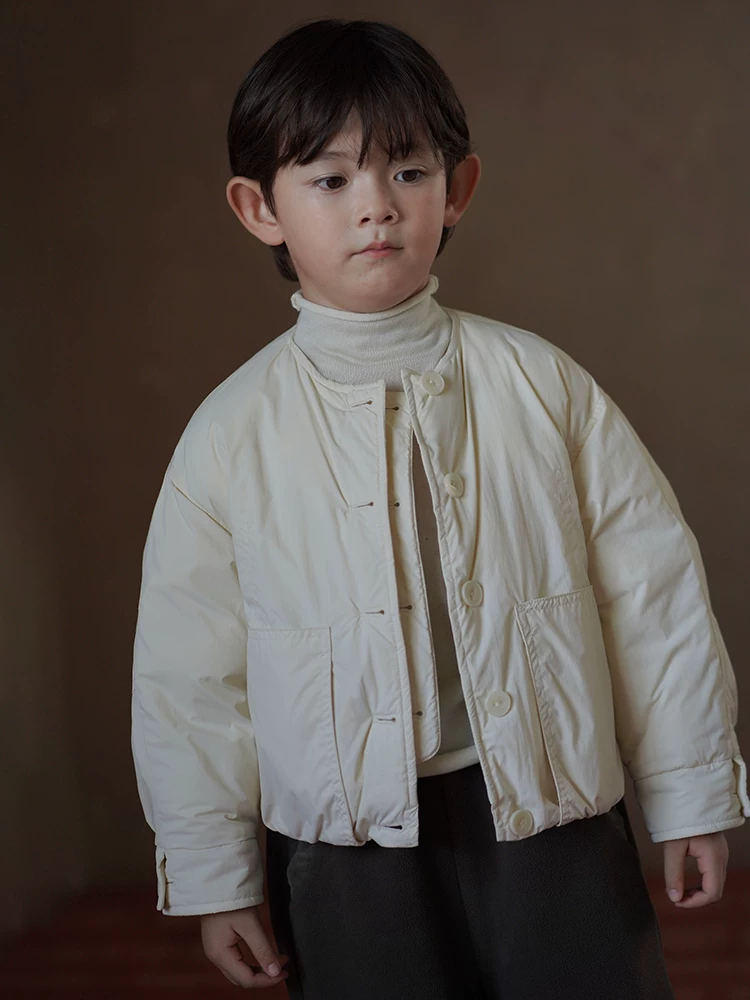 Áo khoác đệm phong cách Hàn Quốc dành cho trẻ em, ấm áp và rộng rãi, áo khoác lông vũ có thể đảo ngược cho bé trai và bé gái, áo khoác lông mùa đông