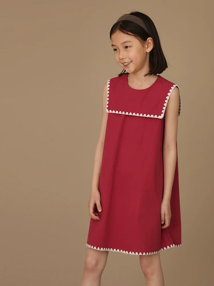 Quần áo trẻ em váy mùa hè váy ngày lễ sinh nhật cho trẻ lớn hơn váy vest váy đỏ cho bé gái mùa hè