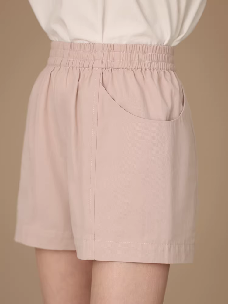 Quần áo trẻ em Ha Chi Mùa hè mới Quần short cotton cạp cao màu tím hồng kiểu chữ A Quần short ống rộng dành cho cha mẹ và con cái Quần short năm điểm thông thường dành cho bé gái
