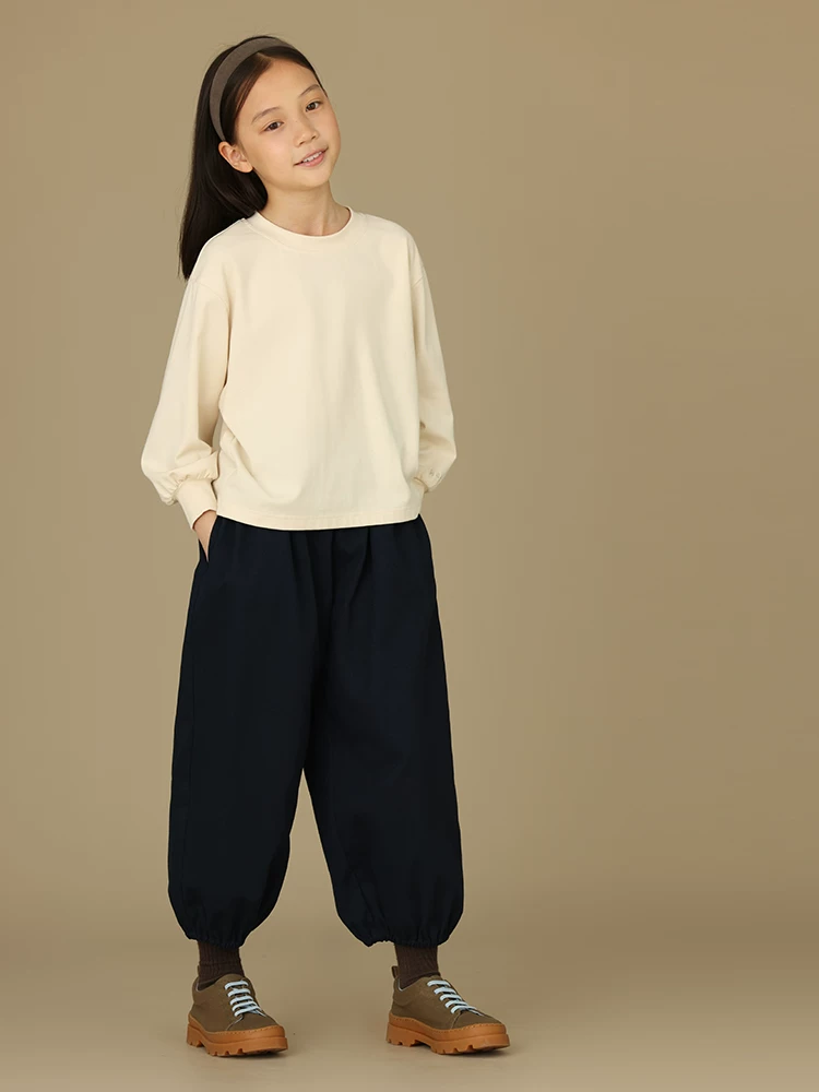 Quần áo trẻ em mùa xuân thu áo trẻ em thêu trơn áo thun cổ tròn unisex giản dị dành cho cha mẹ và con cái dành cho bé trai và bé gái