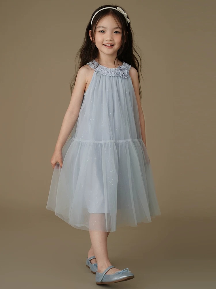 Quần áo trẻ em váy công chúa mùa hè váy ba lỗ phong cách mới váy bé gái váy vải tuyn như cổ tích váy không tay cho trẻ lớn hơn
