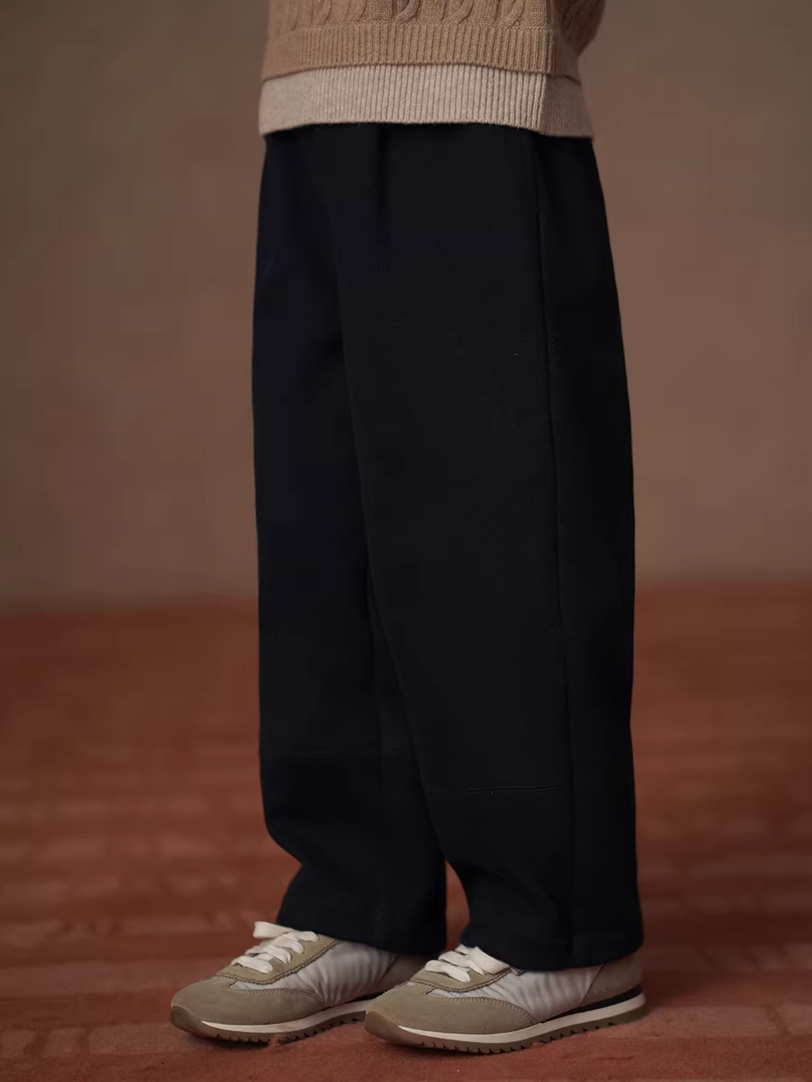 Quần lót lông cừu mùa đông cho trẻ em quần vải tuýt rộng rãi đa năng quần âu nam nữ quần cà rốt ấm áp