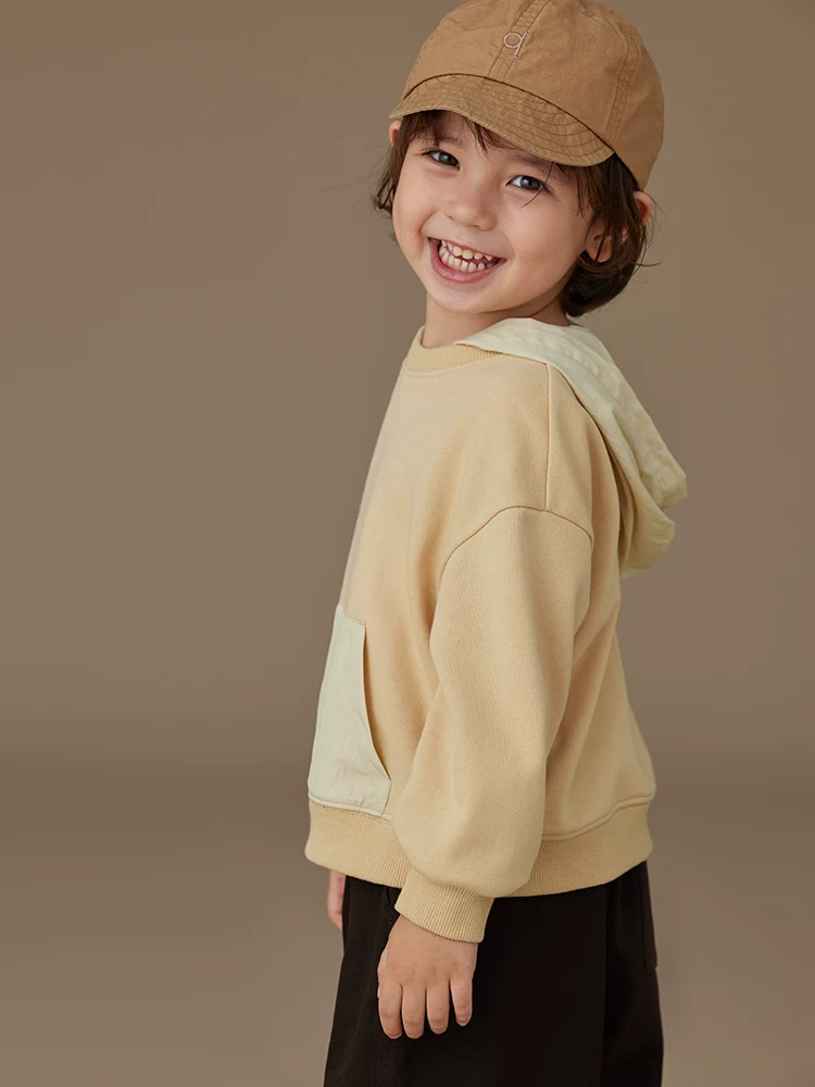 Quần áo trẻ em mùa xuân thu áo khoác mỏng dáng rộng thường ngày cho bé trai và bé gái áo hoodie giả hai mảnh có mũ trùm đầu sành điệu