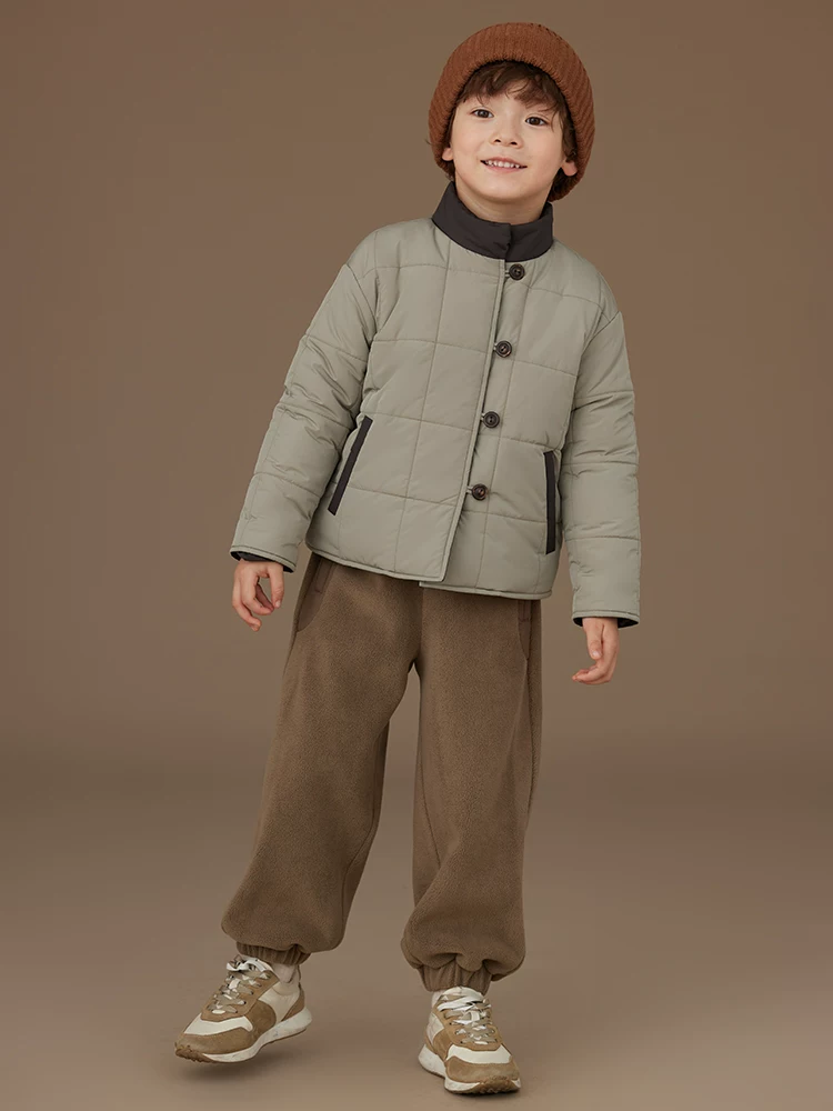 Quần áo mùa đông trẻ em áo khoác phong cách Hàn Quốc mới đơn giản cao cấp áo khoác dày cotton cho bé trai và bé gái