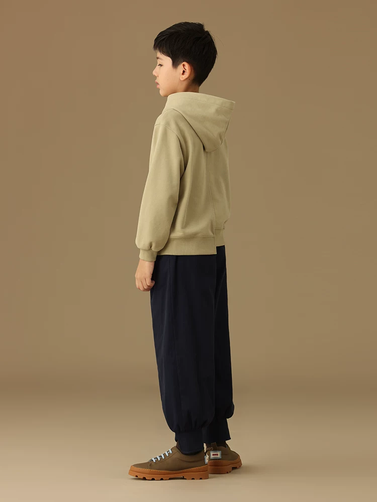 Quần dài trẻ em thu đông, chất liệu mềm mại, kiểu jogger, màu xanh navy, dành cho bé trai và bé gái