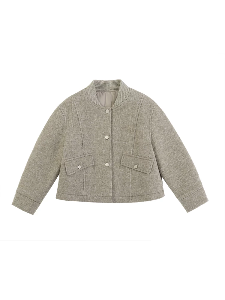 Quần áo trẻ em áo khoác thu đông bé trai và bé gái áo khoác bóng chày áo khoác len trẻ em quần áo cotton ấm áp cảm giác đơn giản và cao cấp