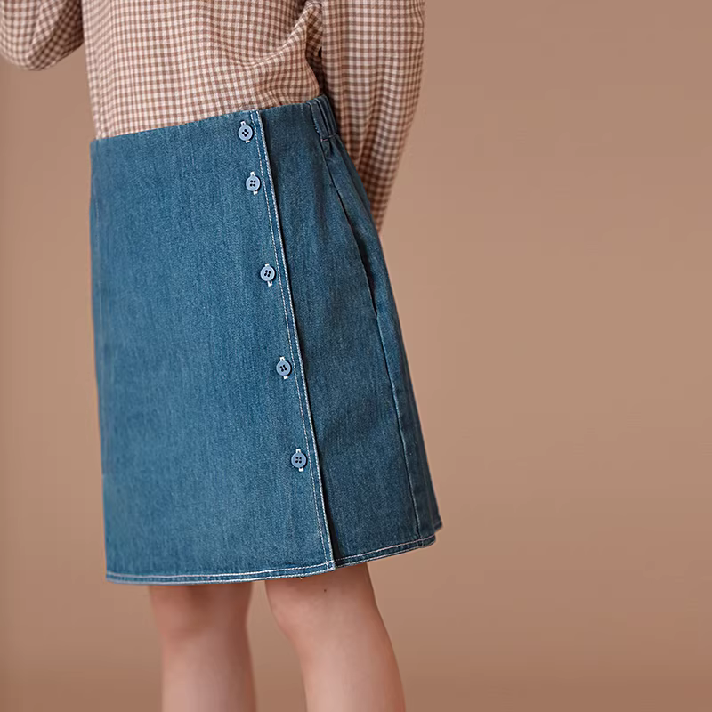 Quần áo trẻ em Hazi Váy denim mùa xuân thu cho bé gái