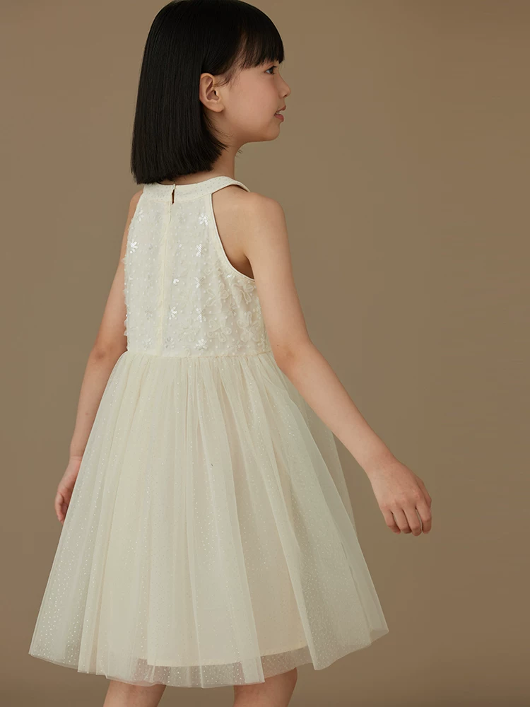 Quần áo trẻ em váy vest mùa hè mới màu mơ váy voan như cổ tích váy bé gái váy công chúa mỏng