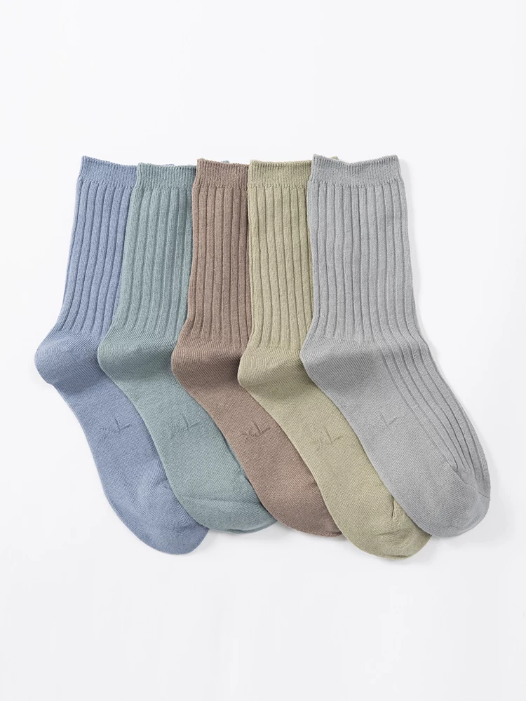 Quần áo trẻ em Hazi Sản phẩm mới mùa thu Tất trẻ em Tất cotton màu trơn Tất ống giữa Tất ngắn ấm áp thoải mái Bộ tất cho bé