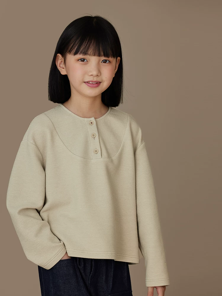 Quần áo trẻ em mùa xuân thu áo khoác trẻ em đơn giản cao cấp thể thao áo bé trai và bé gái áo len chui đầu dáng rộng