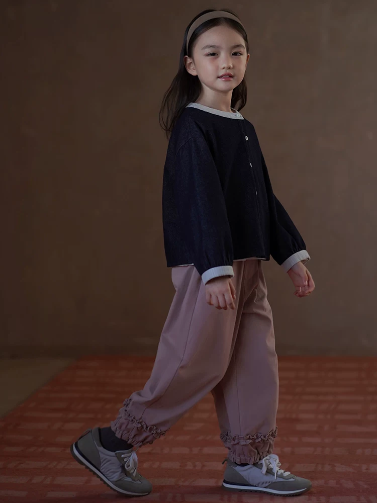 Quần áo trẻ em phong cách Hàn Quốc quần cà rốt xếp ly quần dài thường ngày cho bé gái quần jogger trẻ em màu hồng ngọt ngào 25 kiểu mới