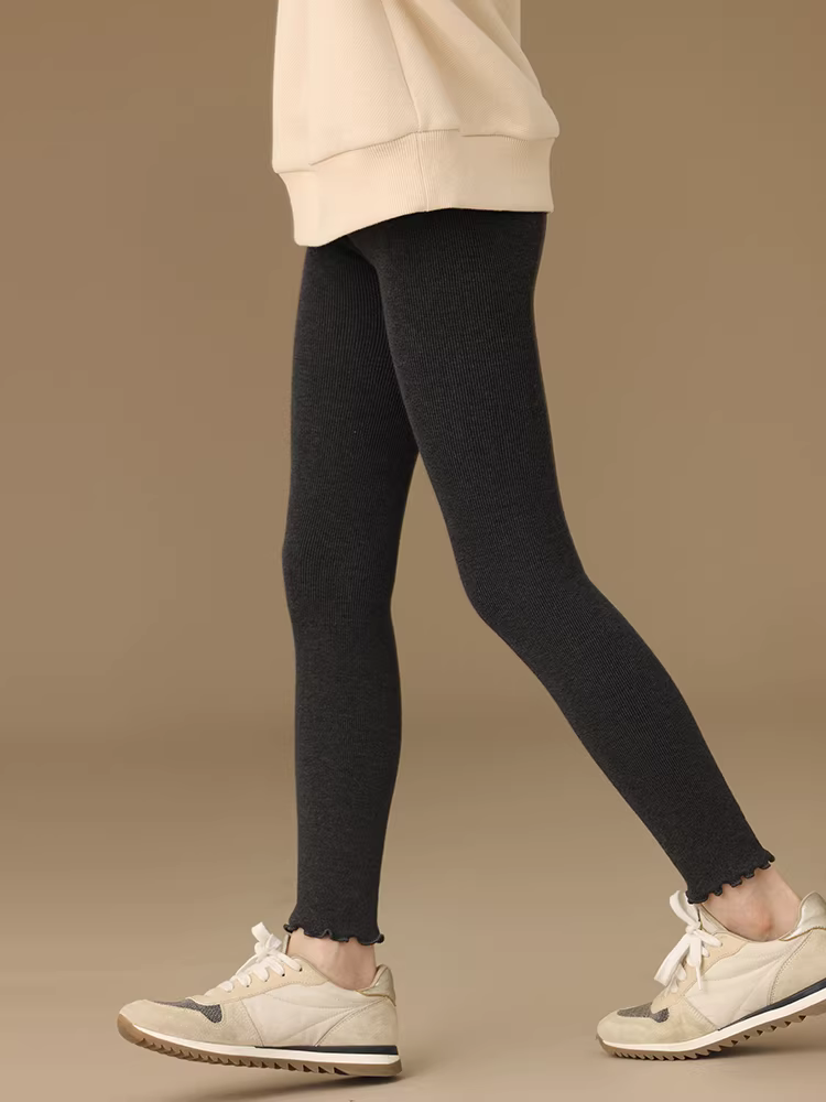 Quần áo trẻ em Hazi Mùa thu Mới về Quần tập yoga dáng ôm thân thiện với làn da dành cho bé gái Quần legging trẻ em màu trơn co giãn mỏng dành cho mùa thu đông