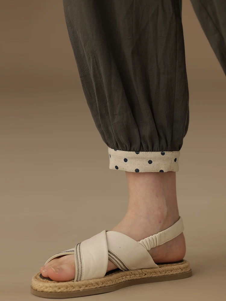 Quần cotton thường ngày cho bé gái, quần crop dáng rộng thoáng khí mùa hè, quần jogger kiểu dáng thời trang cho bé gái, kiểu dáng mỏng.