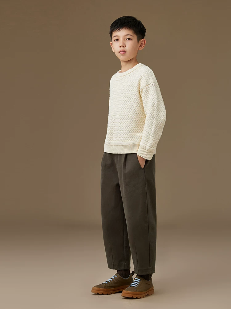 Quần thường ngày mùa đông cho trẻ em, quần dài cotton thân thiện với làn da cho bé trai và bé gái, quần ống rộng lót lông cừu, chống gió và ấm áp.