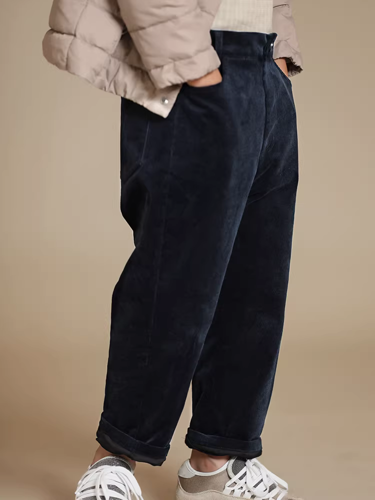 Quần áo trẻ em Hazi Mùa đông Sản phẩm mới Bé trai và bé gái Áo khoác ngoài bằng cotton cho trẻ em Quần dài dày dặn ấm áp bằng vải nhung kẻ thường ngày