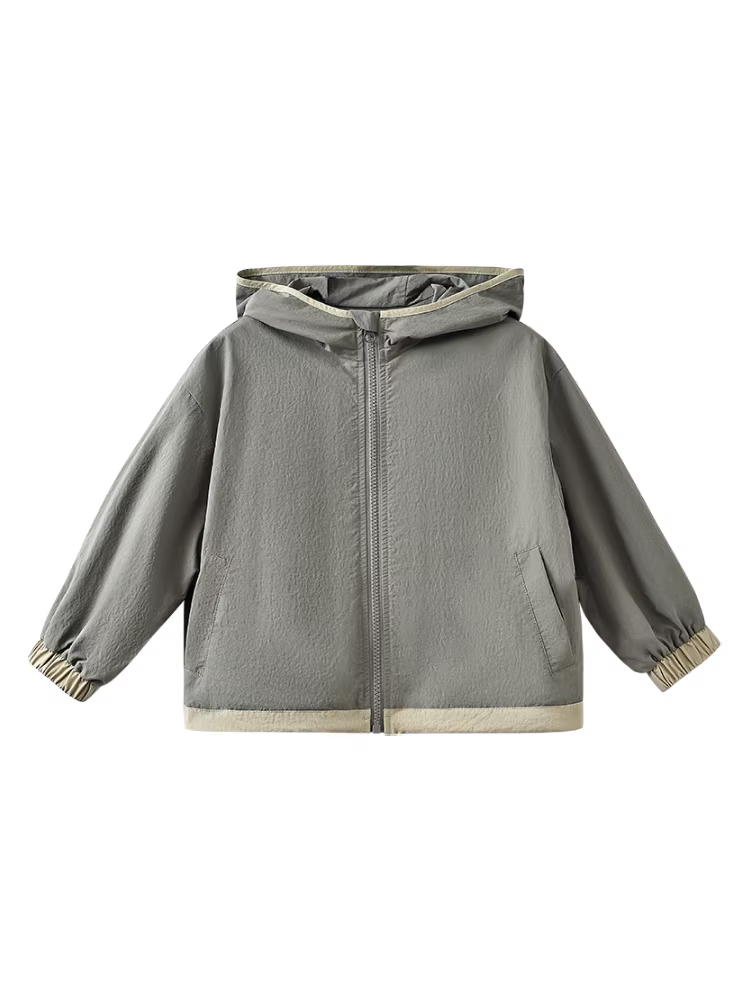 Quần áo trẻ em mùa xuân thu áo khoác có mũ trùm đầu dáng rộng thông thường dành cho bé trai và bé gái áo khoác ngoài trời chống gió và chống nước