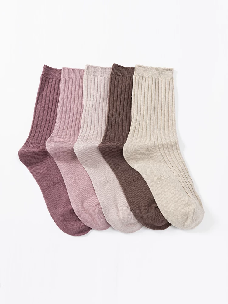 Quần áo trẻ em Hazi Sản phẩm mới mùa thu Tất trẻ em Tất cotton màu trơn Tất ống giữa Tất ngắn ấm áp thoải mái Bộ tất cho bé
