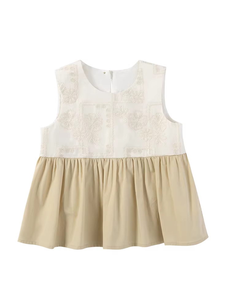 Áo gile cotton thêu dễ thương cho bé gái, kiểu mới hè 2025