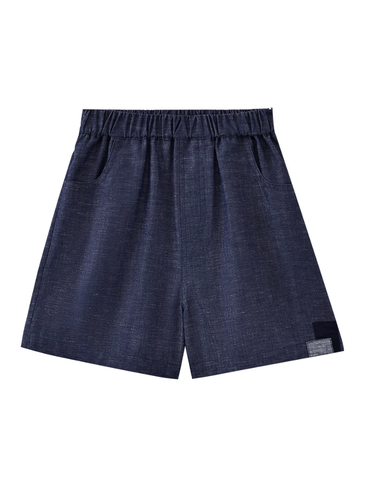 Quần áo trẻ em quần short năm điểm thân thiện với làn da quần short denim cổ điển hoàn toàn bằng cotton cho bé trai và bé gái quần short thường ngày kiểu dáng mỏng mùa hè