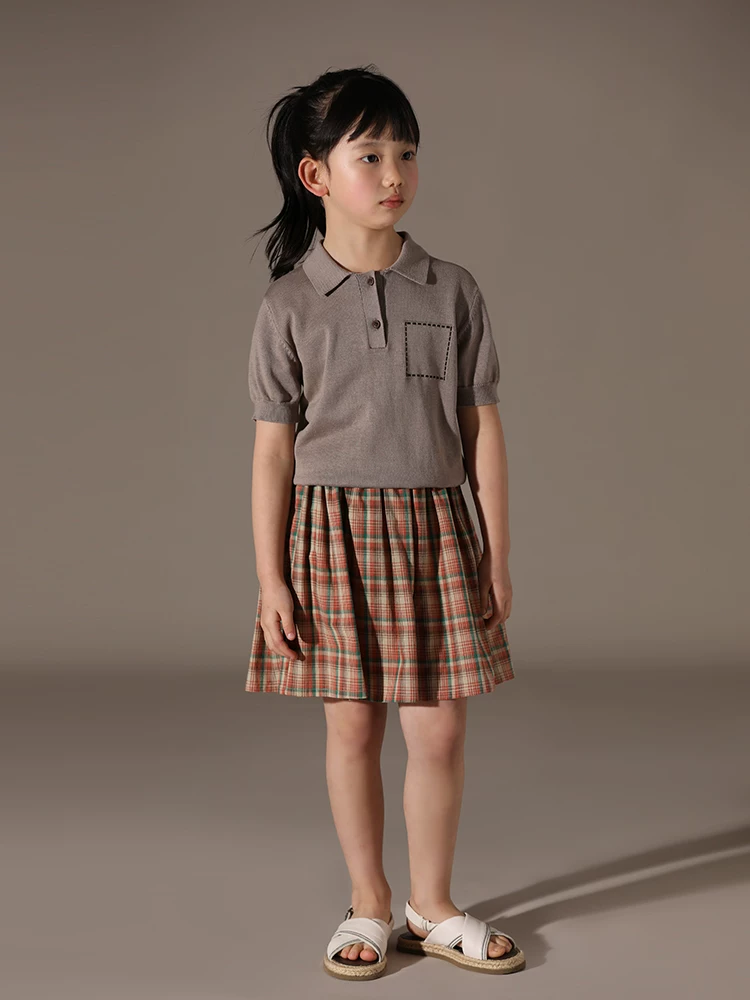 Quần áo trẻ em Hazi Quần áo trẻ em mùa hè bằng vải cotton đầy màu sắc Kẻ sọc cổ điển Phong cách cha mẹ và con cái Váy xếp ly chữ A Váy bé gái
